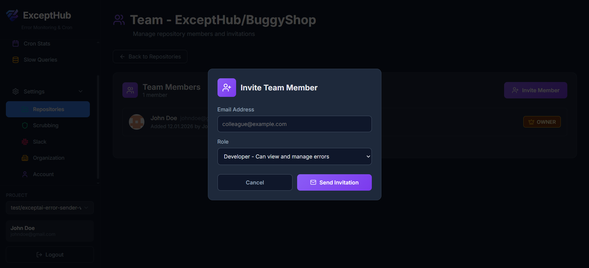 ExceptHub Organization Management